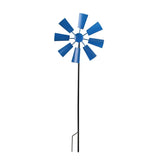 Metal Windmill Garden Decor Outdoor Yard Stake Ornament for Lawn Courtyard Park - Blue