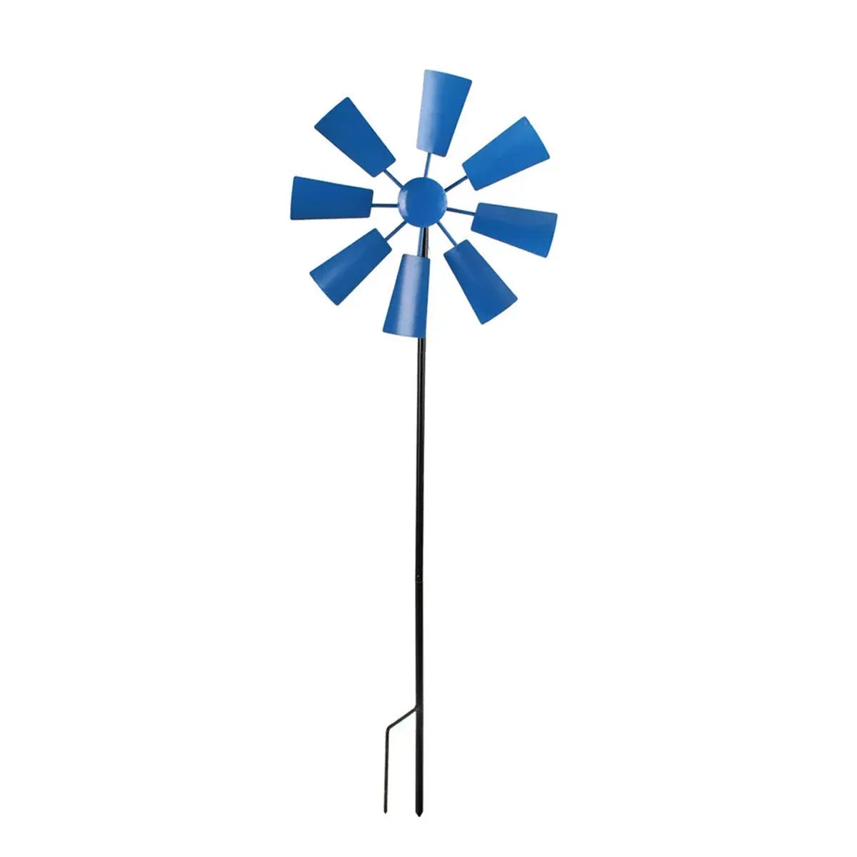 Metal Windmill Garden Decor Outdoor Yard Stake Ornament for Lawn Courtyard Park - Blue