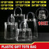 100x PVC Transparent Gift Tote Bag with Snap Button for Packaging - 13*15*7cm