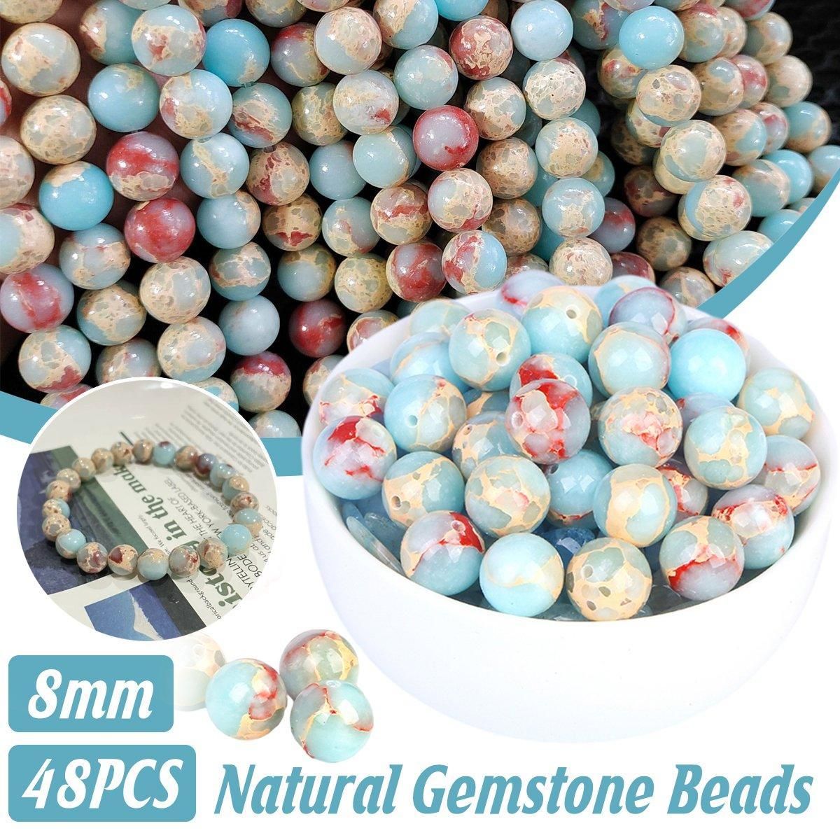 Blue Shoushan Stone Beads Blue Emperor Stone Beads Semi-finished DIY Accessories