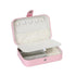 Portable Travel Jewellery Box Organizer Leather Ornaments Display Case Storage - Pink