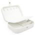 Portable Travel Jewellery Box Organizer Leather Ornaments Display Case Storage - White