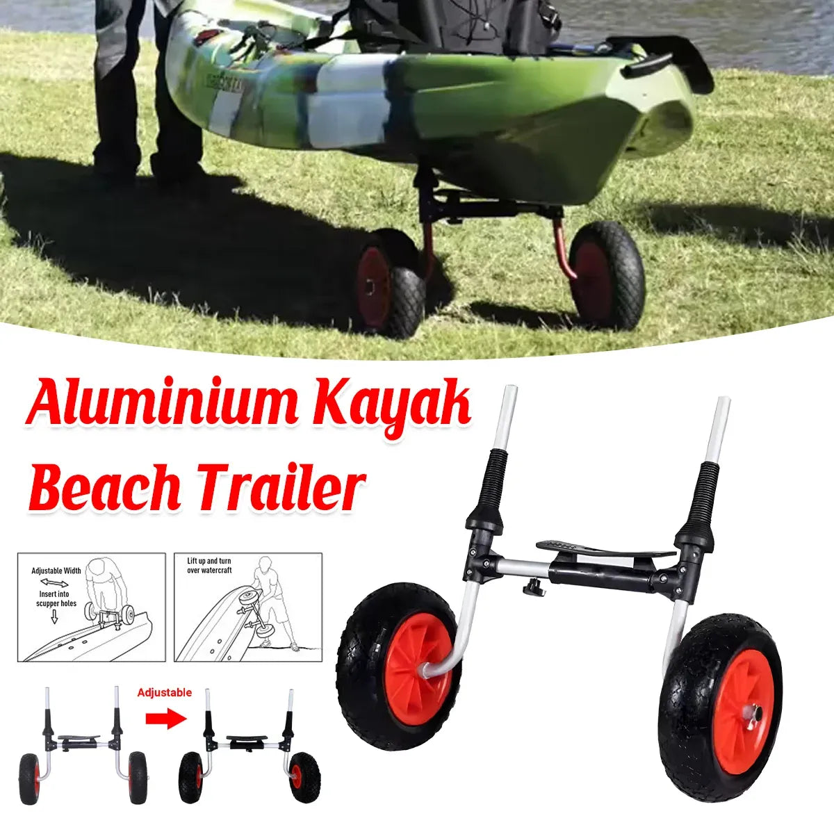 Kayak Trailer Platform Beach Trailer Heavy Duty for Water Sports Gear Transport
