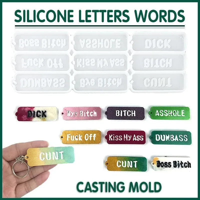 Letters Keychain Resin Epoxy Casting Mold Earring Pendant Mould Craft Silicone