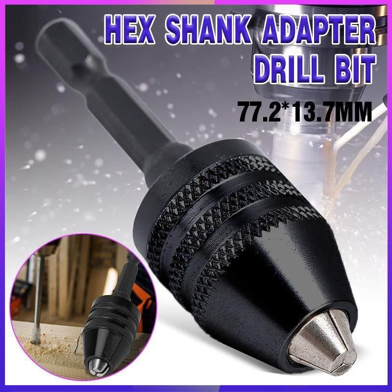 1/4inch Keyless Chuck Conversion Hex Shank Adapter Drill Bit Quick Change Driver HG