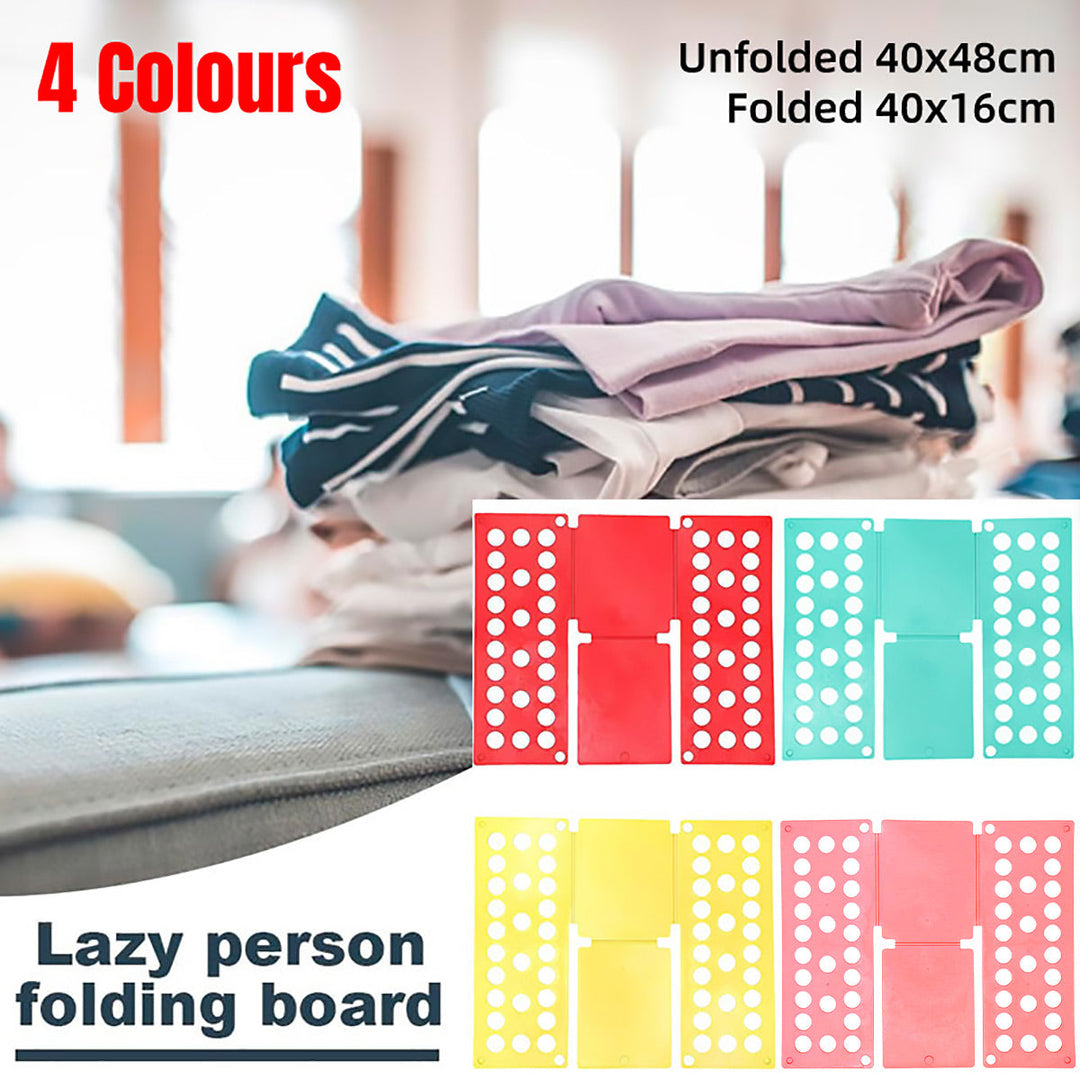 Lazy Folding Clothes Board Compact Laundry Folding Storage Clothes Organizer - Pink