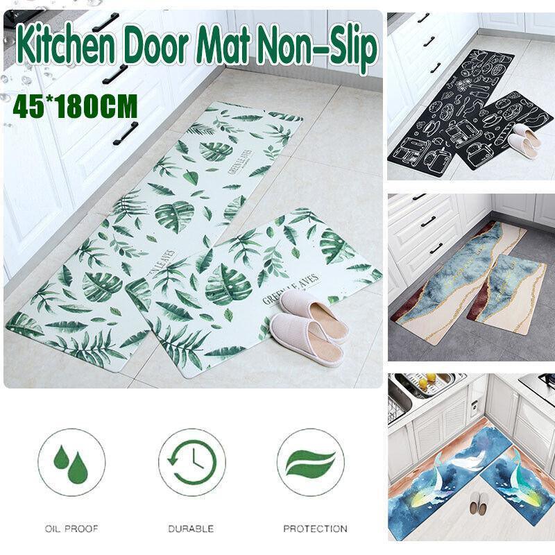 45x180cm Kitchen Mat Non-Slip Waterproof Pvc Floor Rug Carpet Anti-Oil Easy Clean - Whale