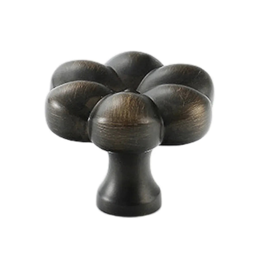 Brass Cabinet Handle Bucolic Style Creative Pull for Wardrobe Drawer Cupboard - Brown