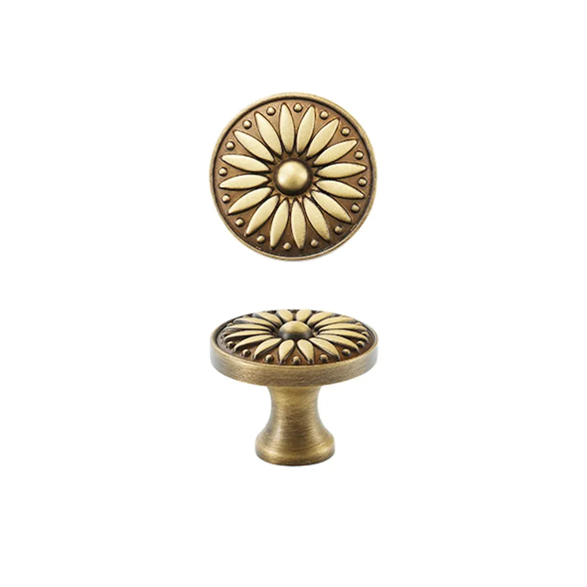Cabinet Door Handle Round Single Hole Drawer Pull Cabinet Pattern for Furniture - Mocha Copper