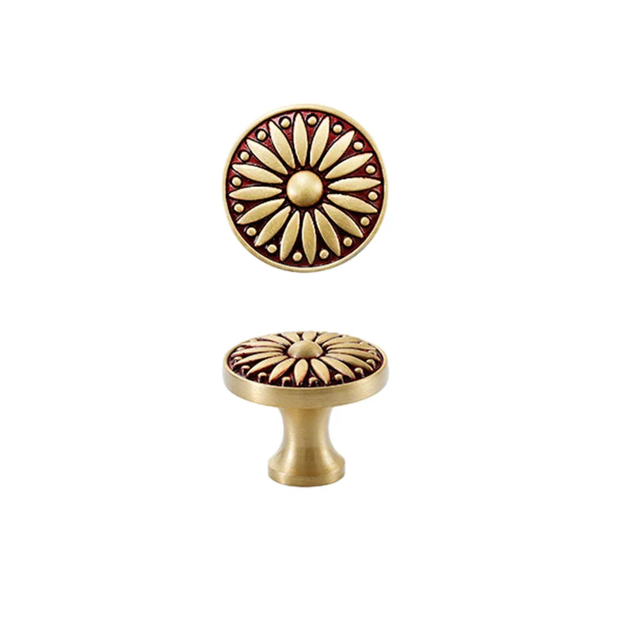Cabinet Door Handle Round Single Hole Drawer Pull Cabinet Pattern for Furniture - Rose Gold