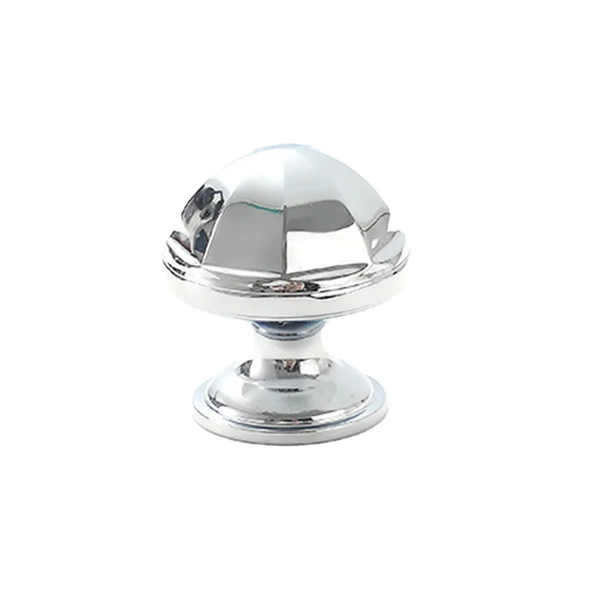 French Cabinet Handle Bright Silver Single Hole Modern Pull for Drawer Wardrobe - Dome