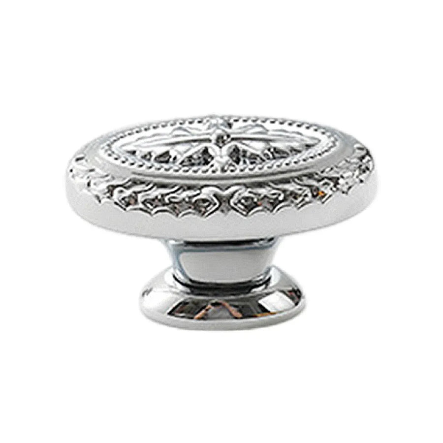 French Cabinet Door Handles Oval Shape Retro Style 2 Colours for Drawer Wardrobe - Silver