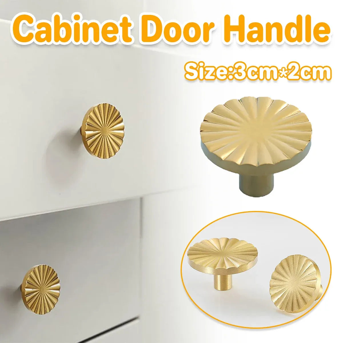 Sunflower Cabinet Handle Single Hole Gold Drawer Pull for Wardrobe Closet Door