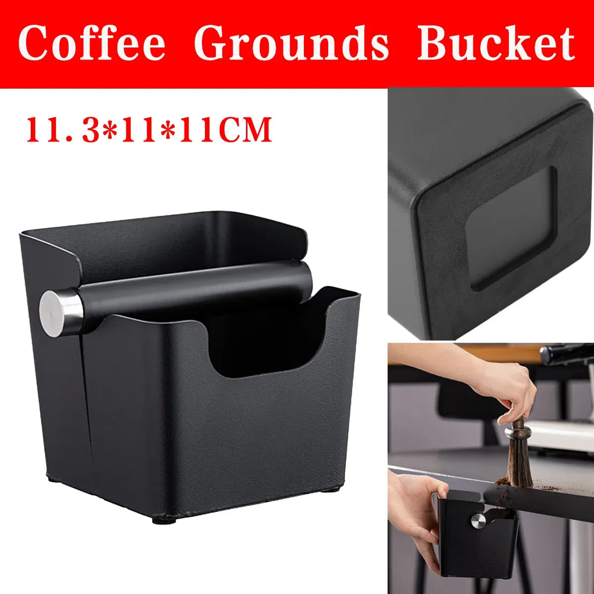 Square Coffee Grounds Knock Box Durable for Home Coffee Shop Use
