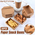 50Pcs Kraft Paper Packing Boxes for Fried Food Burger Chicken Rice Cereal Trays