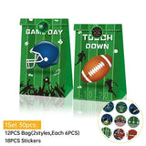 2set Football Touchdown Sports Game Party Candy Gift Kraft Paper Bags Birthday - 2sets-LB037