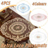 4 Pack Retro Lace Oval Placemats 31x42cm French Crochet Doilies 4 Colors Set - White