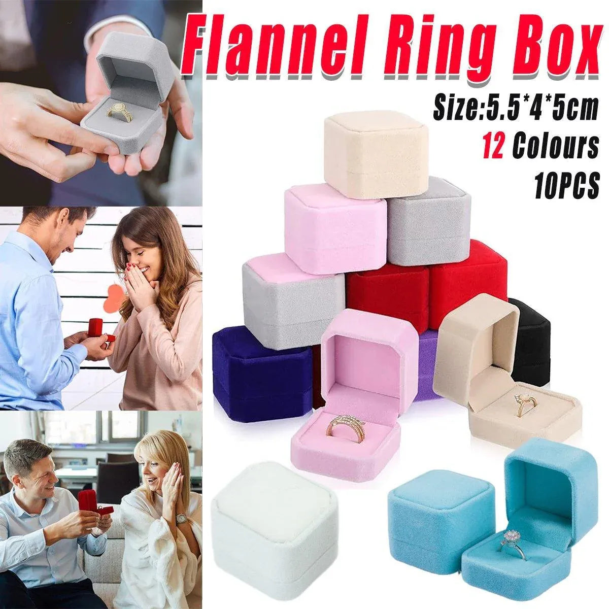 10X Flannel Ring Jewelry Earring Ring Jewelry Boxes Exquisite Gift Organizer - Purple