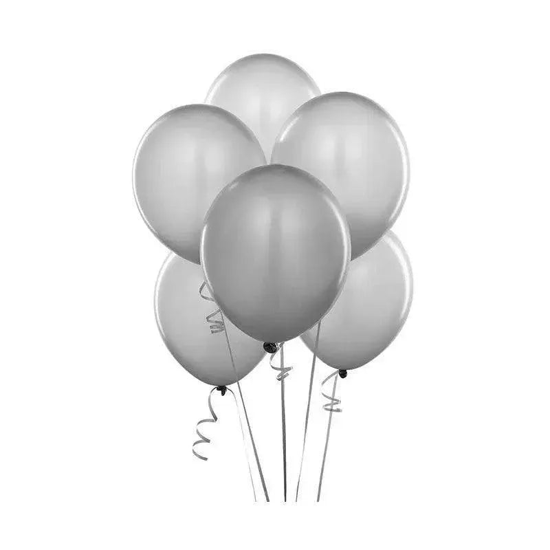 Latex Balloons 10 Inch for Birthday Party Wedding Event Decoration 10PCS Set - Silver