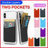 Silicone Phone Card Holder Double Layer Adhesive Wallet with 3M Backing - Black
