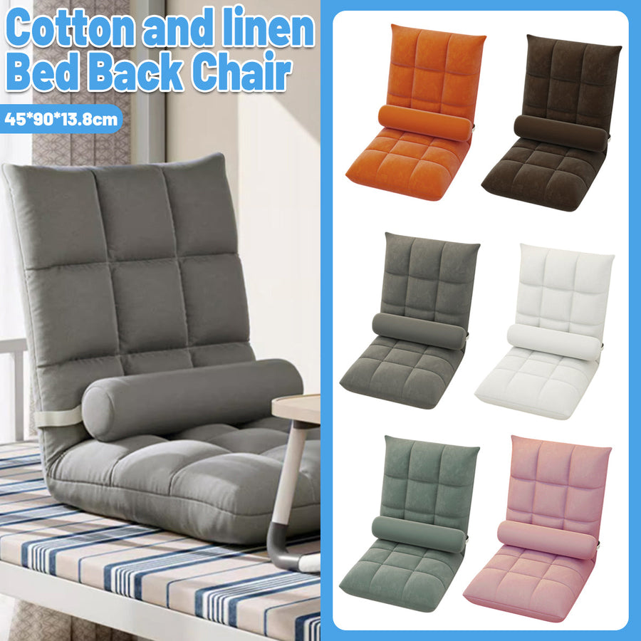 Floor Lounge Sofa Bed Chair with Lumbar Pillow Folding Adjustable Cushion - Pink