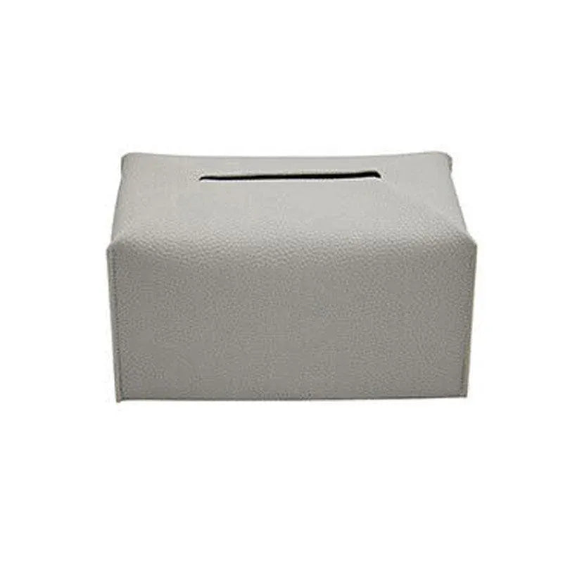 Large Size Tissue Box Dispenser Paper Holder Napkin Case Pu Leather Cover - Grey