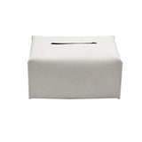 Large Size Tissue Box Dispenser Paper Holder Napkin Case Pu Leather Cover - White
