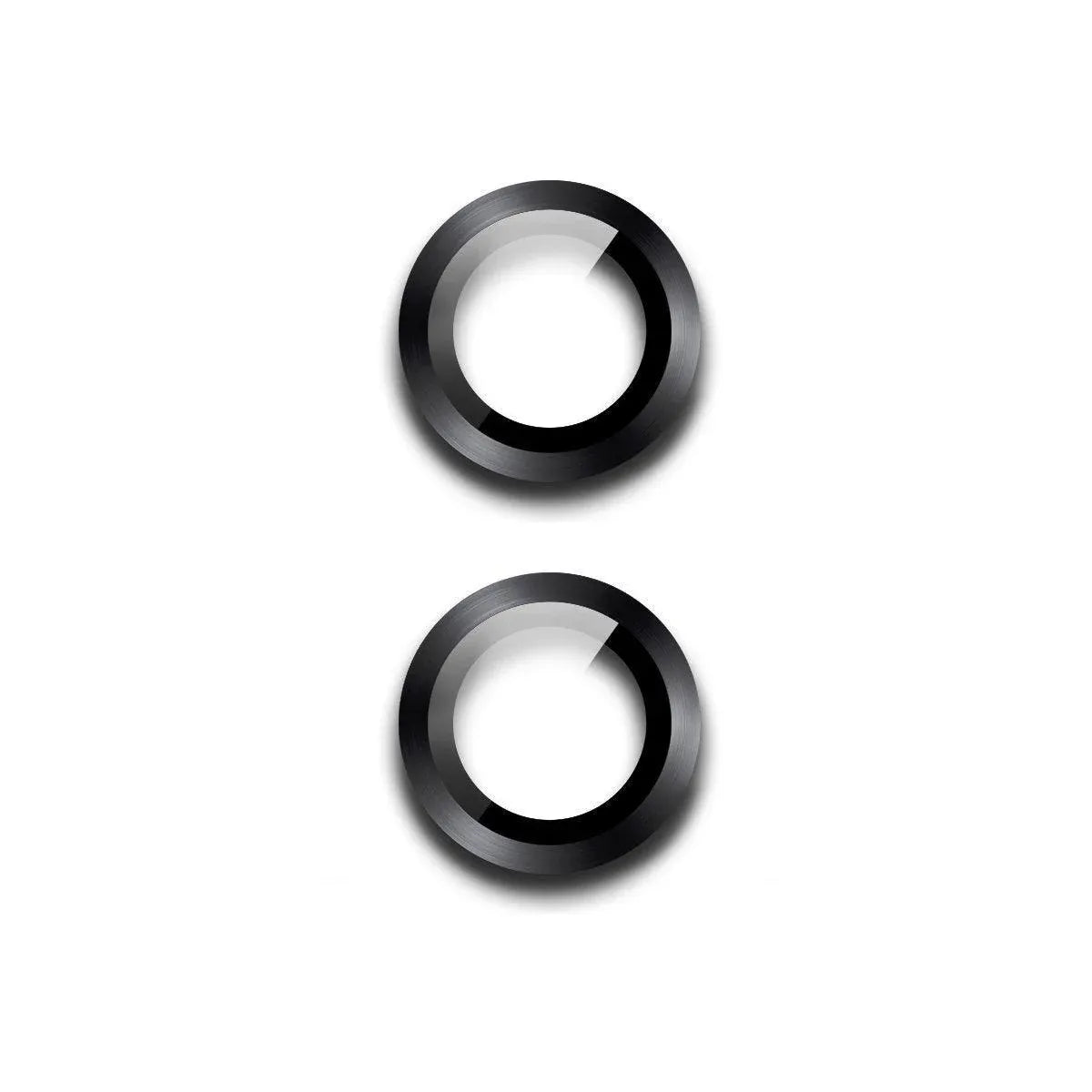 For Apple iPhone 15/15 Plus Camera Lens Protector Glass Screen Metal Ring - Black