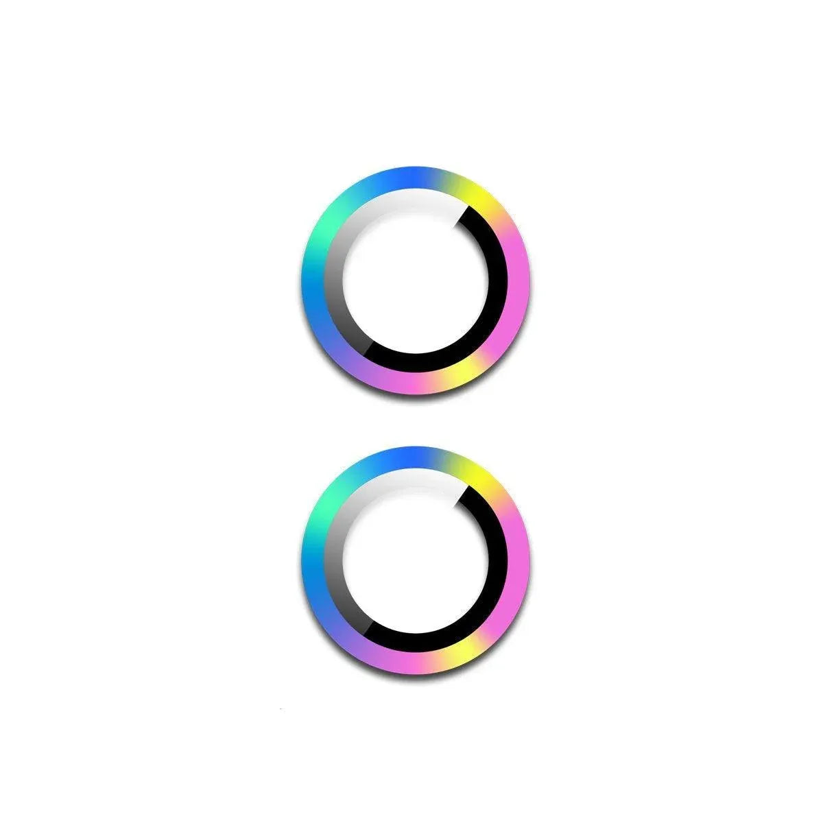 For Apple iPhone 15/15 Plus Camera Lens Protector Glass Screen Metal Ring - Rainbow