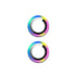 For Apple iPhone 15/15 Plus Camera Lens Protector Glass Screen Metal Ring - Rainbow