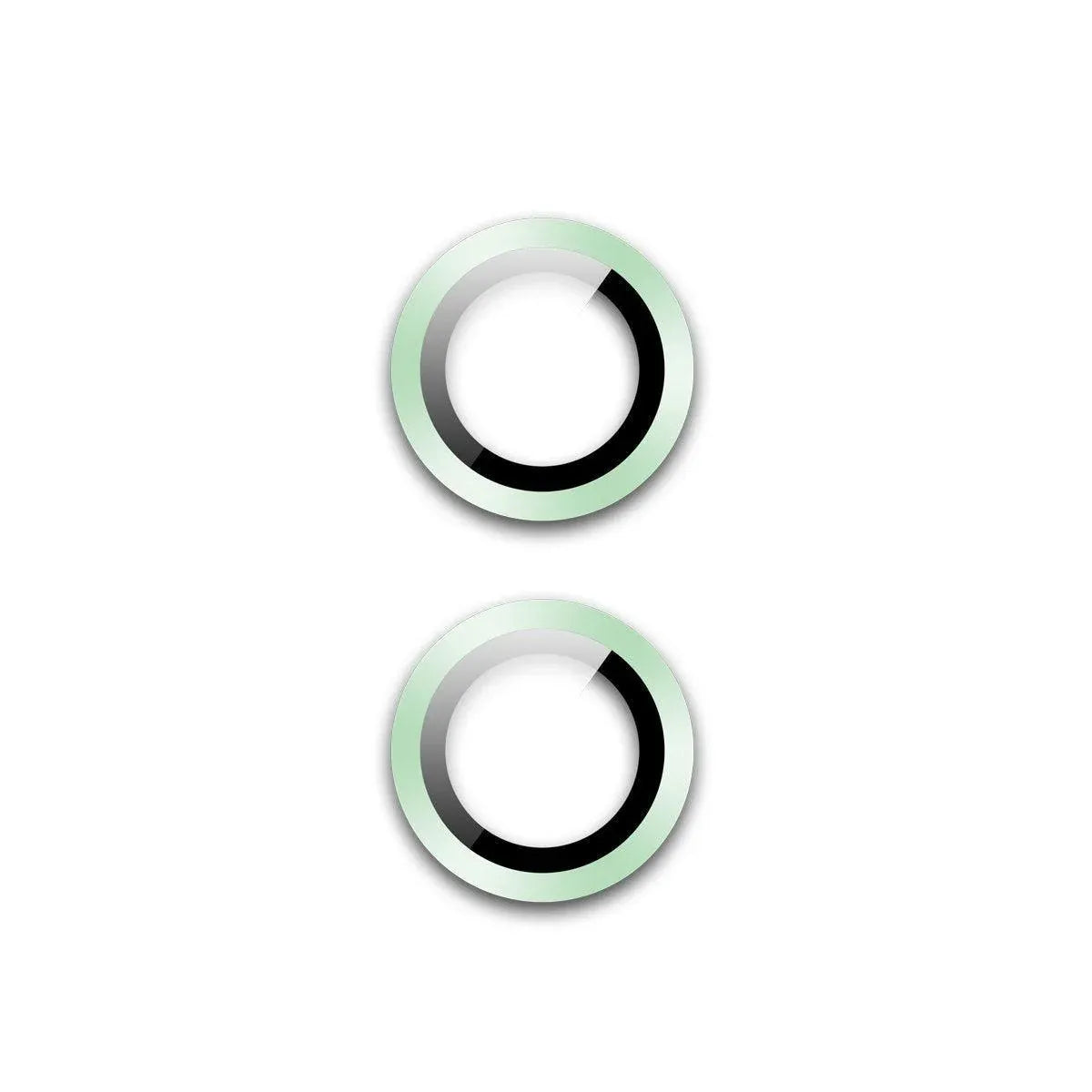 For Apple iPhone 15/15 Plus Camera Lens Protector Glass Screen Metal Ring - Light Green