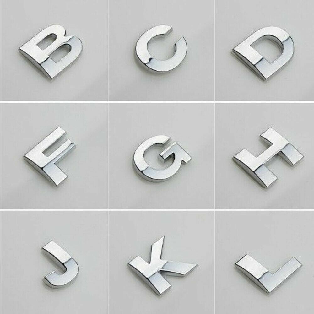 A-Z Alphabet Letters Car Sticker Self Adhesive Auto Badge Emblem 3D Chrome Good - L