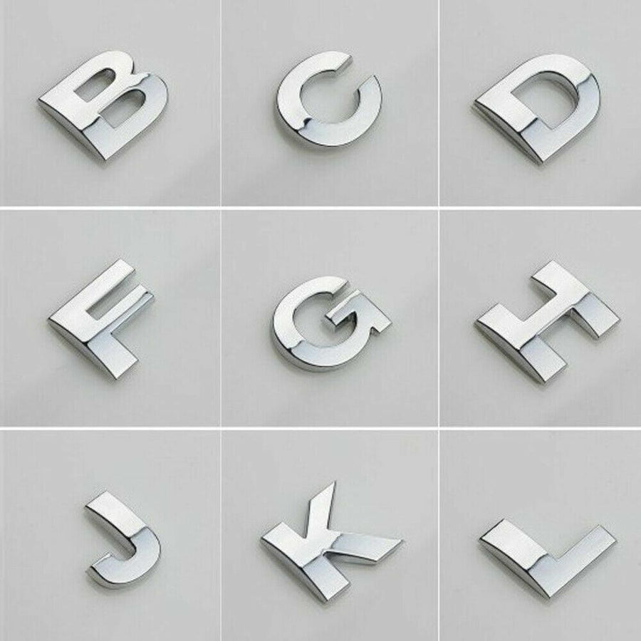 A-Z Alphabet Letters Car Sticker Self Adhesive Auto Badge Emblem 3D Chrome Good - Number 5
