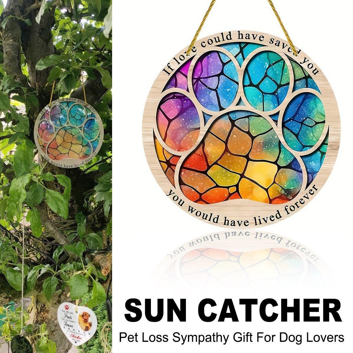 Pet Lover Gift Wall Hanging Wreath Decor Suncatcher for Bedroom Home Decoration