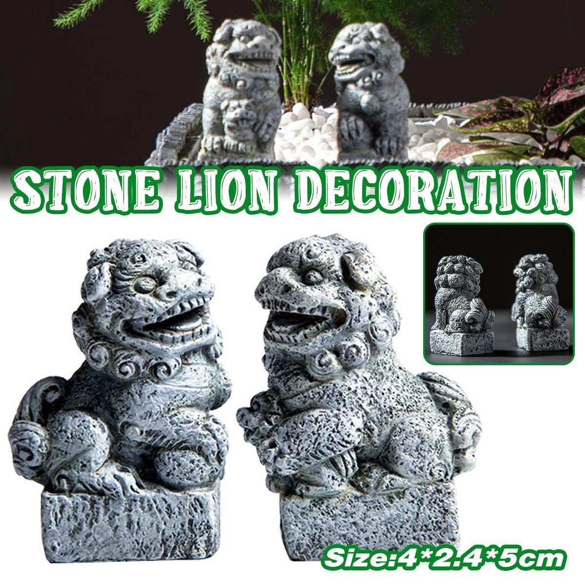 1Pair Elegant Resin Lion Statues Creative Home Decor Coffee Table Ornament Small