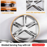 Multi Compartment Lunch Box with Lid Five Compartments Food Storage Fruit Plate