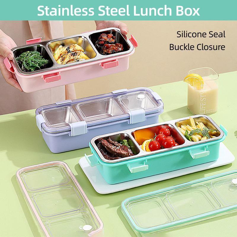 Stainless Steel Lunch Box Compartment Bento Box Food Container for Meal Prep Use - Green