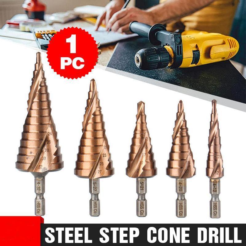Hss M35 Cobalt Steel Step Cone Drill Bit Hole Saw Cutter 4-12/20/32Mm 5-21/27Mm - M35 Co 4-12mm