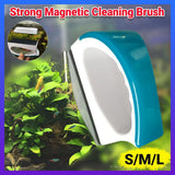 Magnetic Fish Tank Brush Algae Magnet Aquarium Cleaning Glass Aquatic Cleaner - S