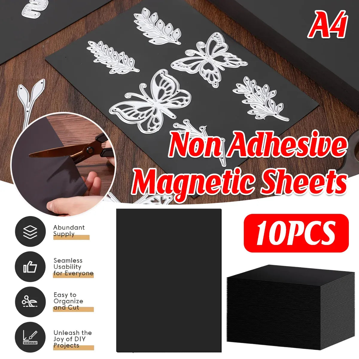 10 Pieces Adhesive Sheet Attraction Patch A4 Flexible Sheets