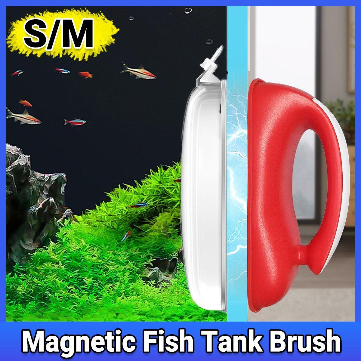 Double-Sided Aquarium Glass Cleaner Brush for Fish Tank Algae Removal S/M Size - S