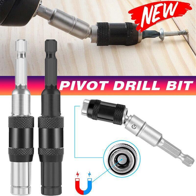 Pivoting Screwdriver Bit Holder Swivel Drill Adapter Tool for Impact Driver - Silver