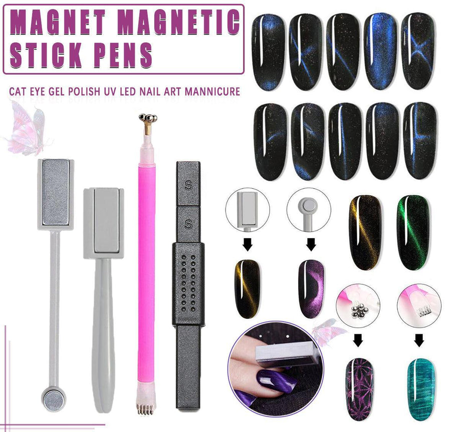 Nail Art Cat Eye Effect Stick for UV Gel Polish Design Tool for Manicure Styling Use - 1PC Strong Magnet