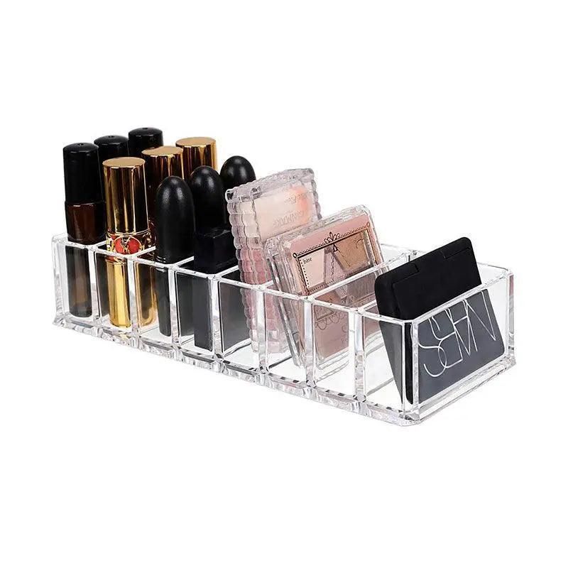 Clear Acrylic Cosmetic Makeup Organiser Lipstick Organizer Box Jewellery Storage - S Size 8Grids