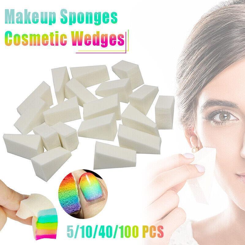 5/10 Makeup Sponge Cosmetic Wedges Nail Art Blend Foundation Contour Facial Puff - 40PCS