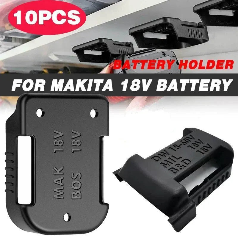 10PCS 18V Battery Holder Wall Mount for Makita Bosch GBA Dewalt Storage Rack
