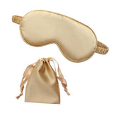 Pure Soft Silk EyeShade Blindfold Sleep Eye Mask Cover Light Shade Travel Relax - Gold