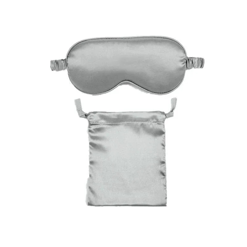 Pure Soft Silk EyeShade Blindfold Sleep Eye Mask Cover Light Shade Travel Relax - Grey
