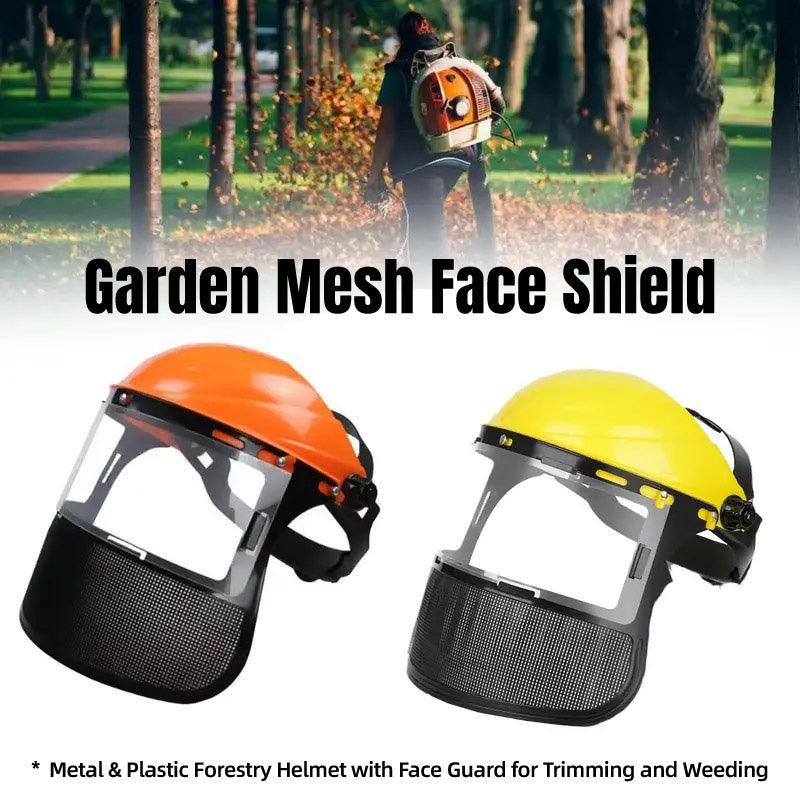 Garden Face Shield Headgear for Mowing and Outdoor Protective Use - Orange