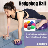 Spiky Massage Ball PVC Half Round Yoga Exercise Foot Hand Cushion - Red